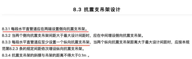 　　抗震支架規(guī)范要求