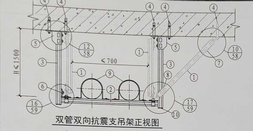 雙管雙向抗震支架